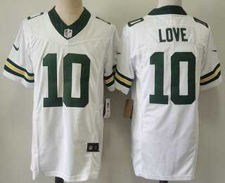 Men%27s Green Bay Packers #10 Jordan Love White 2023 FUSE Limited Stitched Jersey